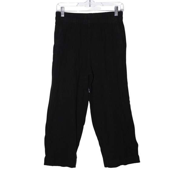 Madewell Pants - Madewell Breezewomen Pull-On Straight Pants Black Linen Trousers Pants - Size SP